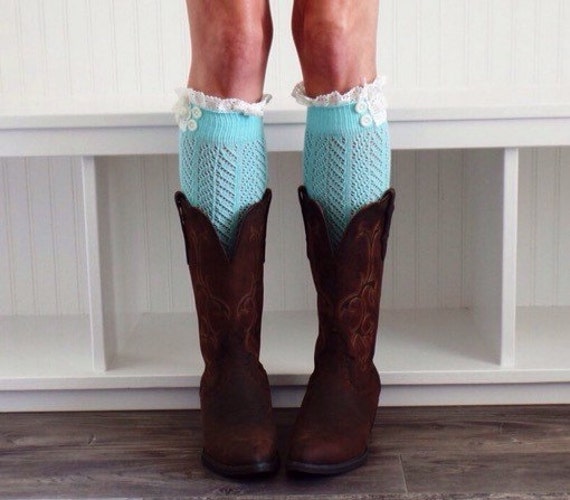 ladies boot socks with lace