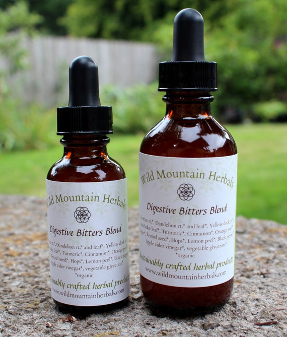 Digestive Bitters Herbal Remedy Organic Herbs Tincture