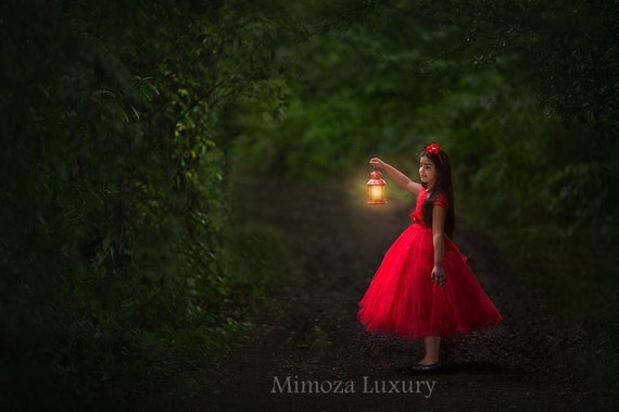 red Flower girl dress, red tutu dress, red bridesmaid dress, red princess dress, crochet top tulle dress, hand knit tutu dress in red