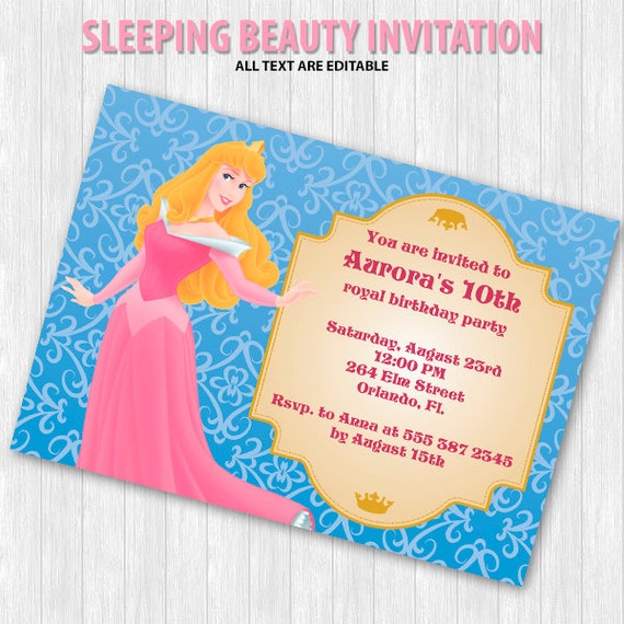 Sleeping Beauty Birthday Party Invitations 6