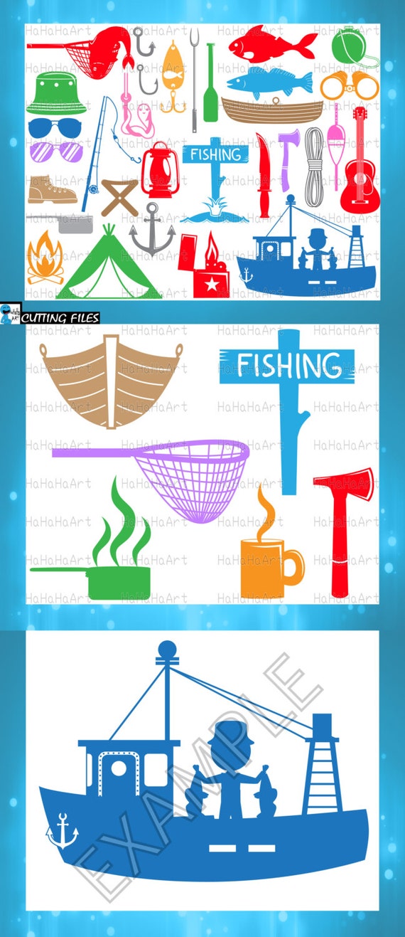 Download Gone Fishing Monogram Color Digital Cutting Files Svg Eps