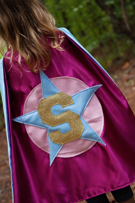 girls glitter superhero cape