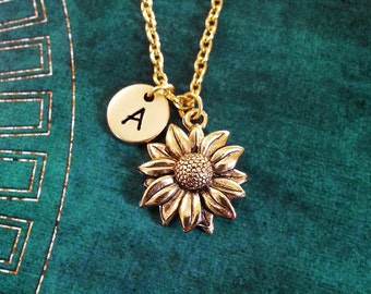 Sunflower Necklace SMALL Sunflower Jewelry Personalized Jewelry Flower Girl Necklace Sunflower Charm Necklace Flower Necklace Flower Jewelry