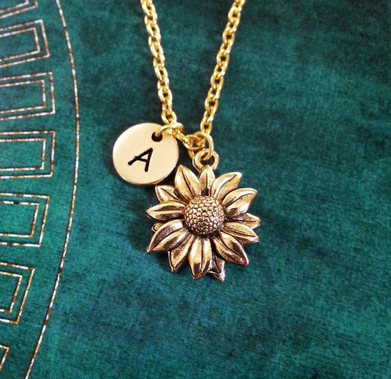 Sunflower Necklace SMALL Sunflower Jewelry Personalized