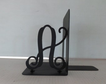 Monogram Bookend, Left or Right, Metal Bookend