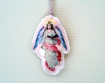 Art Doll Religious Guardian Angel Protector Home deco Door Hanger Collectibles Fabric doll cotton Children Bedroom deco Christmas gift Noël