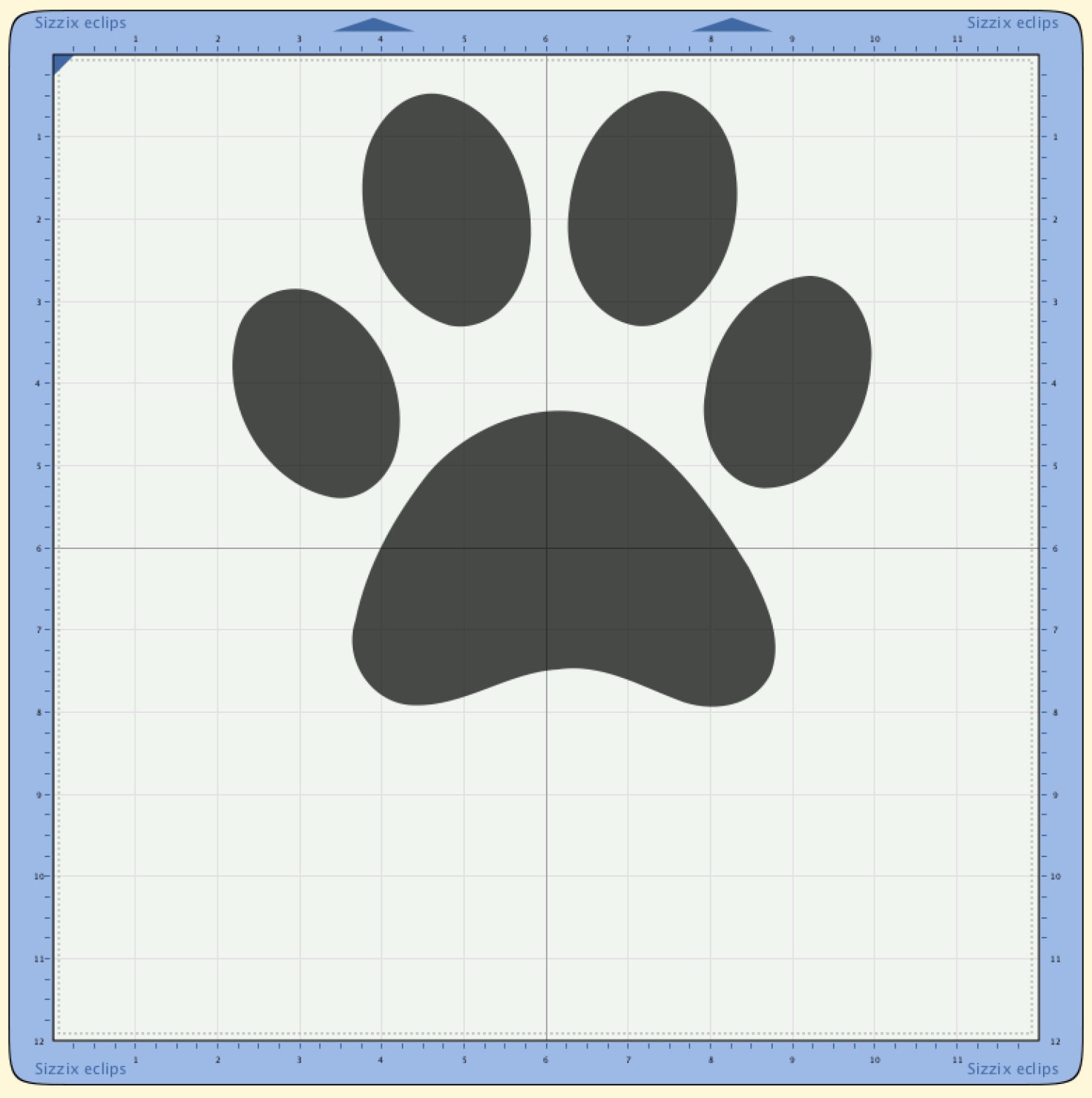 Puppy dog paw print Cutting file. SVG & Scut3 file formats