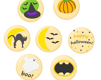Commercial Use Instant Download Halloween Sugar Cookie Clipart for DIY printable cards, invites, flyers, notes