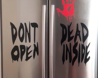 Don't Open Dead Inside, Halloween Decal, Walking Dead, Walking Dead Decal, Zombie Decal, Zombie, Halloween Party, Halloween, Bloody Hand