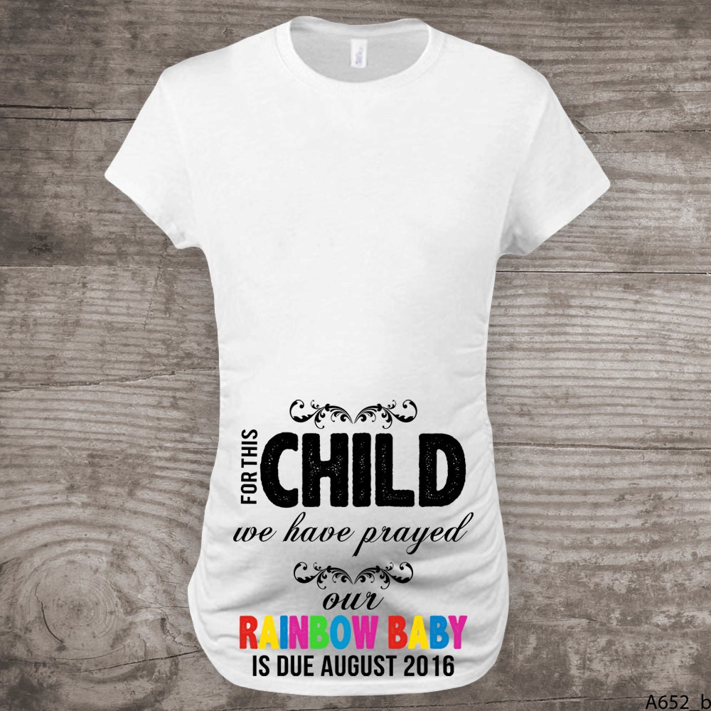 Maternity t-shirt Rainbow baby pregnancy announcement shirt