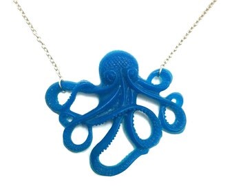 Octopus jewelry / Octopus necklace / resin jewelry / blue jewelry / ocean jewelry / nautical necklace / octopus pendant