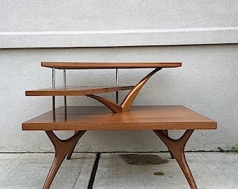Funky Mid Century 3 Tiered Side Table