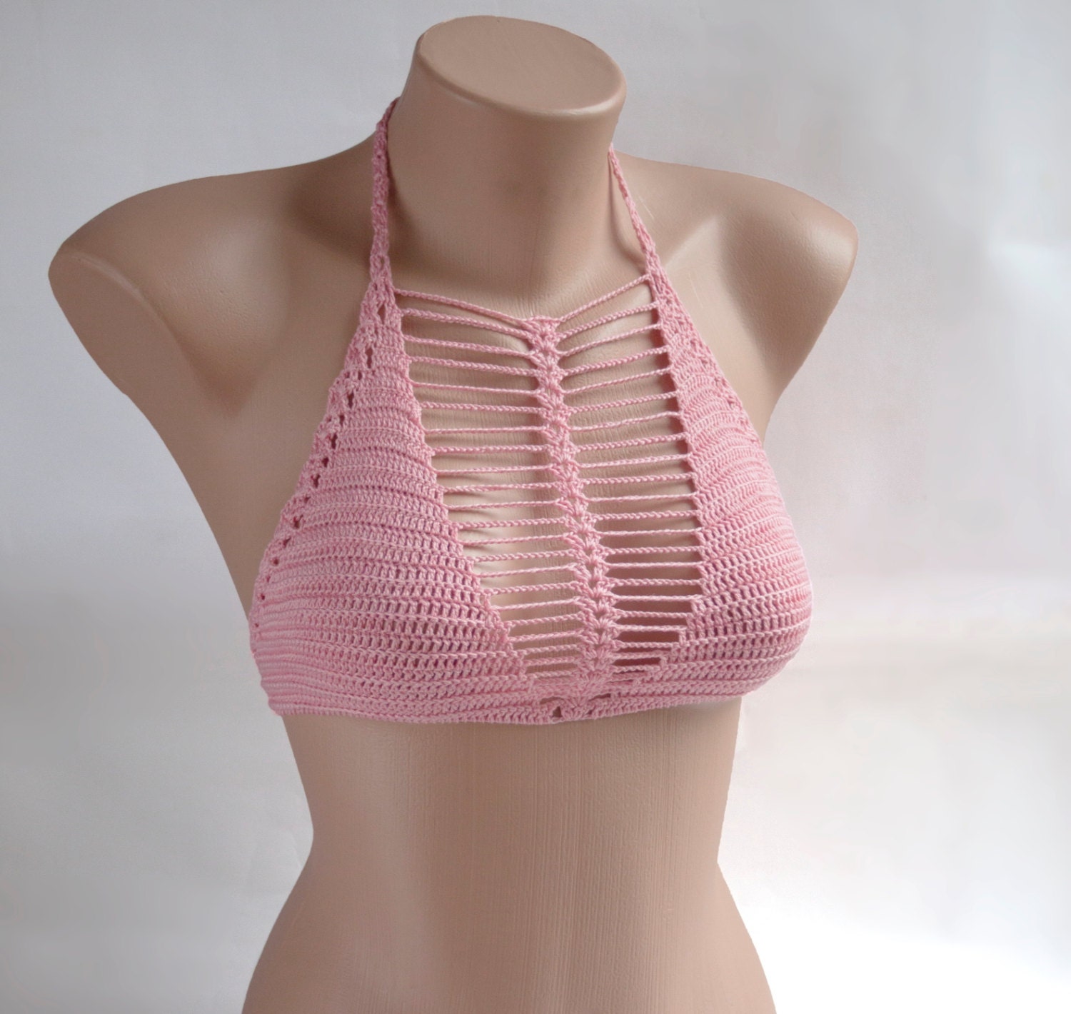 Crochet Pink bikini Handmade women Gift for her Bikini