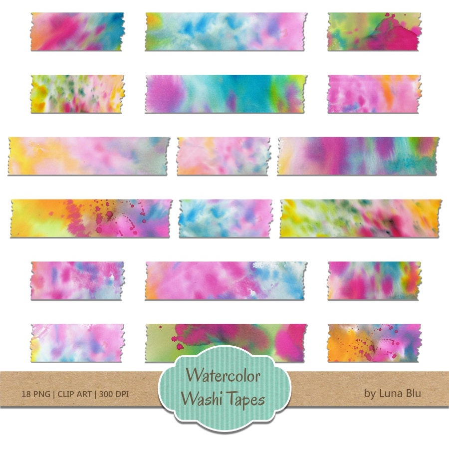 Digital Washi Tape Watercolor washi tape clipart