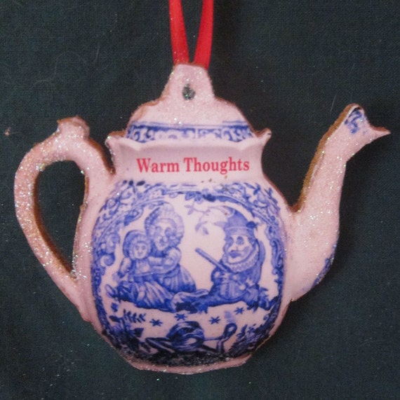 Punch and Judy Spode Teapot Christmas Ornament by RedSledOrnaments