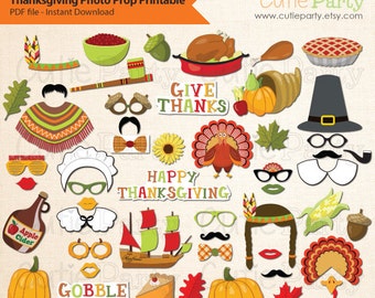 Thanksgiving Photo Booth Prop, Thanksgiving Party Photo Booth Prop, Harvest Photo Booth Prop Party, Pumpkin, Turkey, Native American