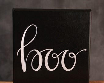 boo sign hand lettered canvas halloween wall decor halloween typography boo canvas - Halloween Wall Decor boo sign hand lettered canvas halloween wall decor halloween typography boo canvas - Halloween Wall Decor
