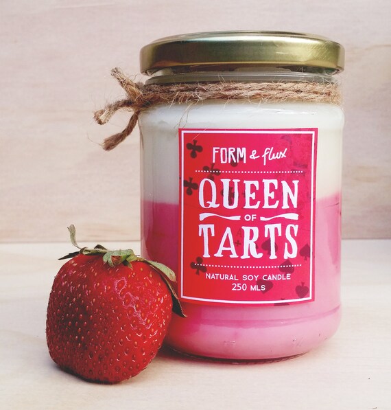 Queen of Tarts Jam Jar Candle by formandflux on Etsy