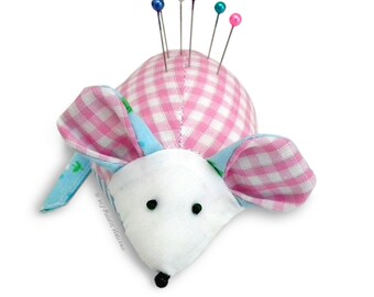 Cute Mouse Pin Cushion PRINTED Sewing PATTERN & Full Instructions, Make Your Own, Easy To Sew