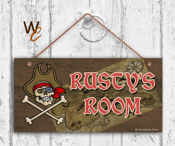 Pirate Sign Treasure Map Personalized Sign Kid's Name