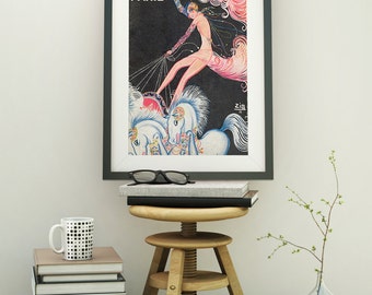 Wonderful Art Deco Old French Canvas Poster Shabby Paris Style Wall Decor