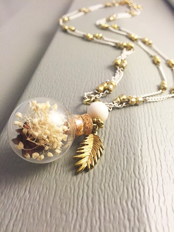 flower necklace dry flower necklace dried flower necklace