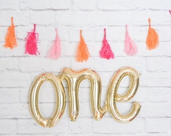 ONE foil Balloon, First Birthday