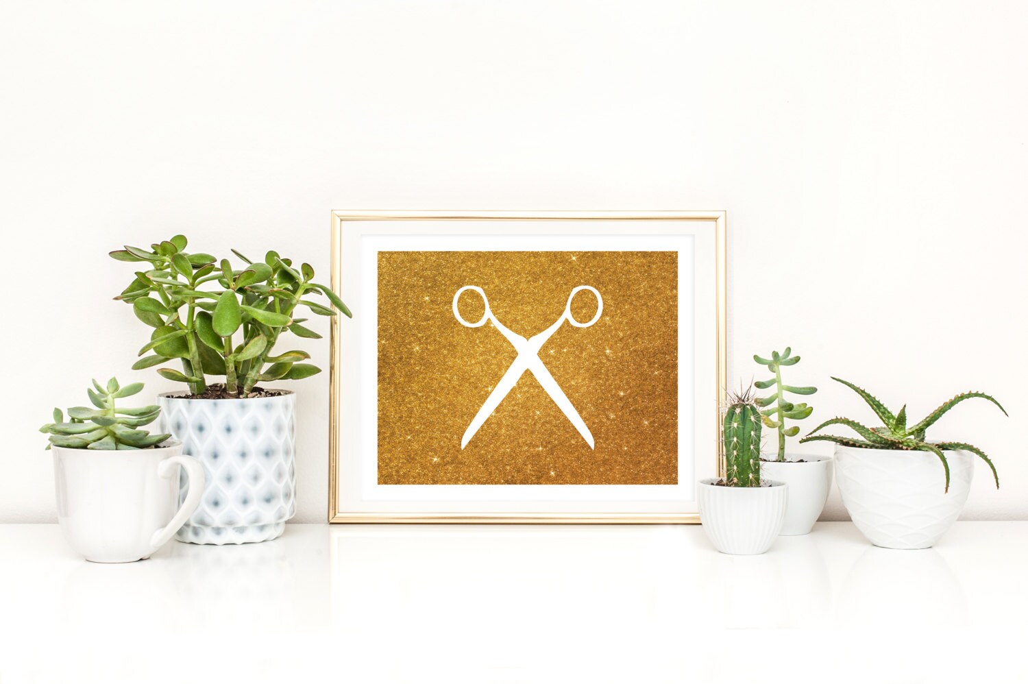 Scissors Print Gold Scissors Art Hair Stylist Art Hair