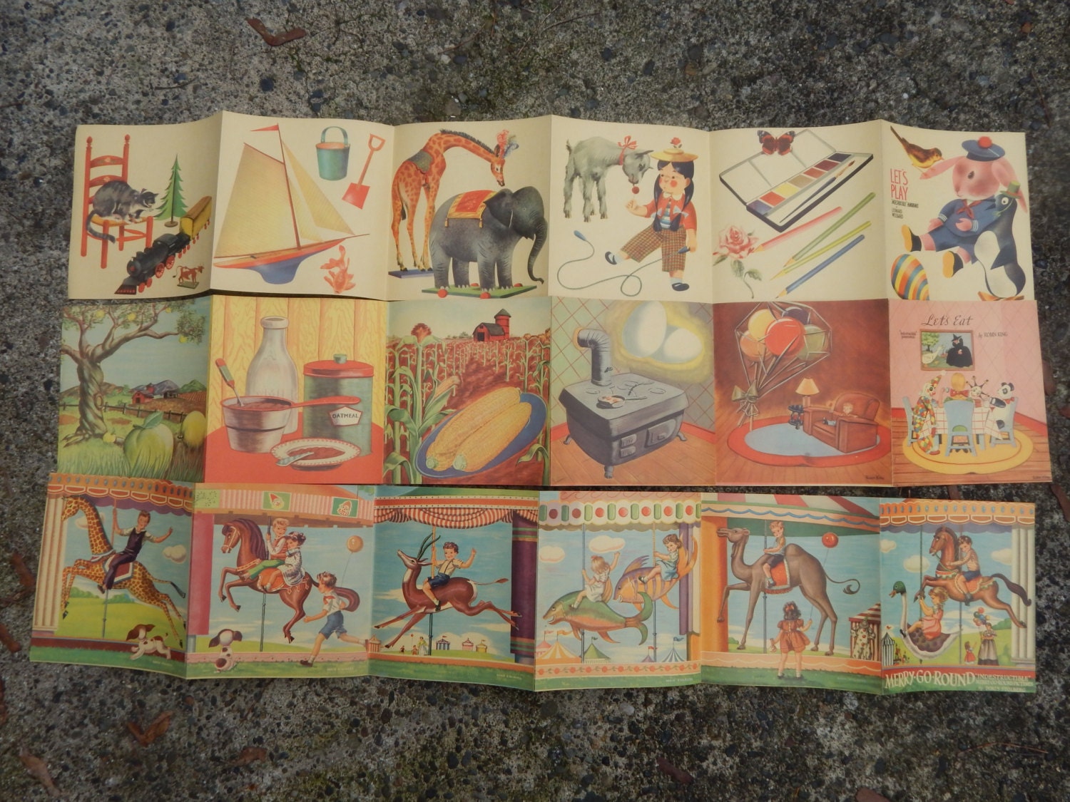 Vintage Childrens Illustrated Fold Out Books / by AmocatVintage