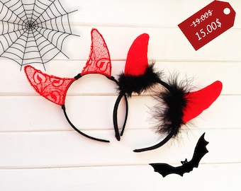 Devil horns, Halloween Costume, Halloween ears, Devil Horn Headband, Costume ears, Red Ears, Ears Headband, Party Ears, Cosplay Ears