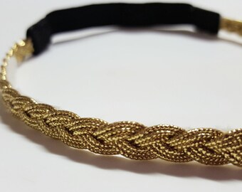 Gold braided headband.adult headband.boho headband.bohemian headband.gold baby headband.toddler headband.newborn headband.infant headband