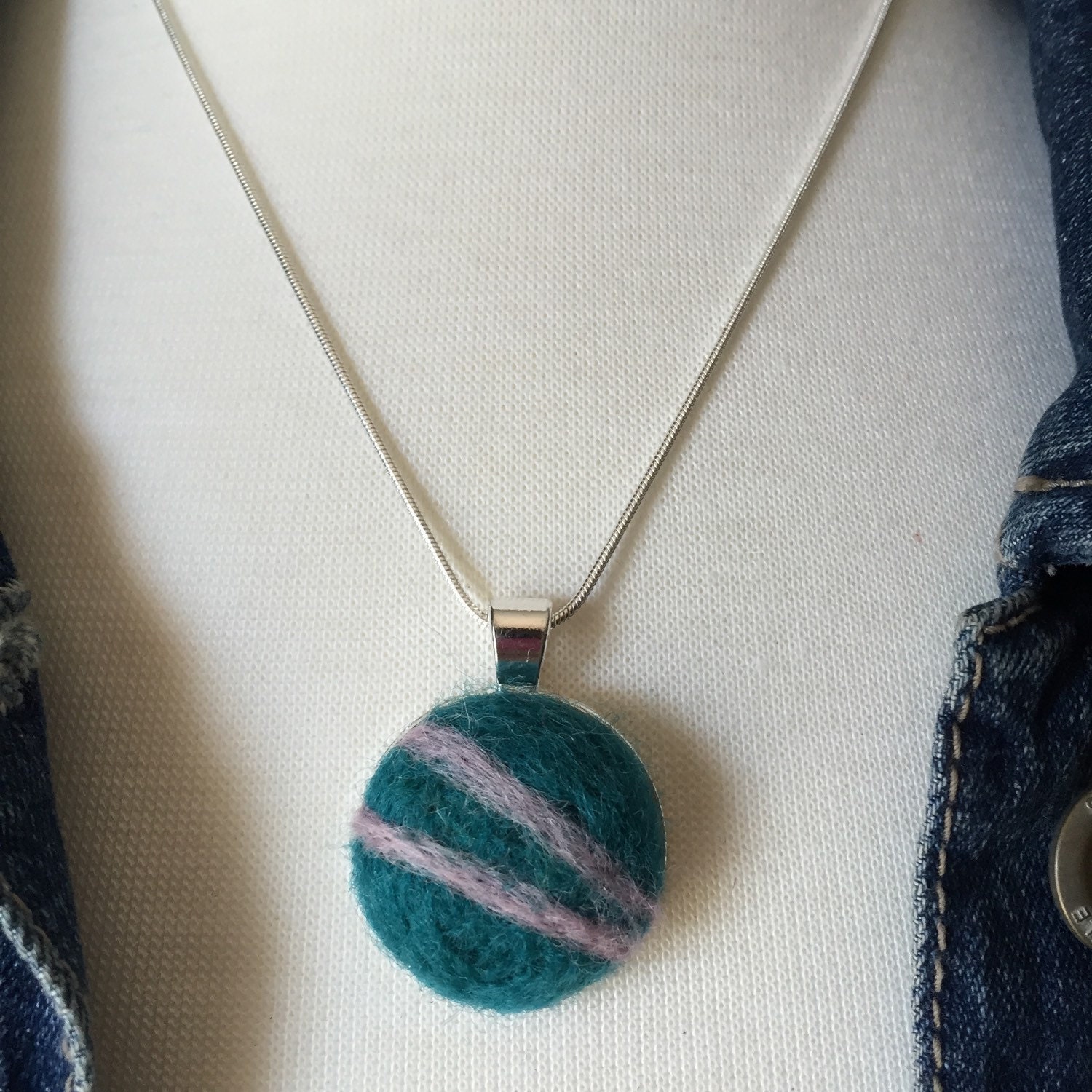 Needle felted necklace needle felted pendant wool by MalamiStudio