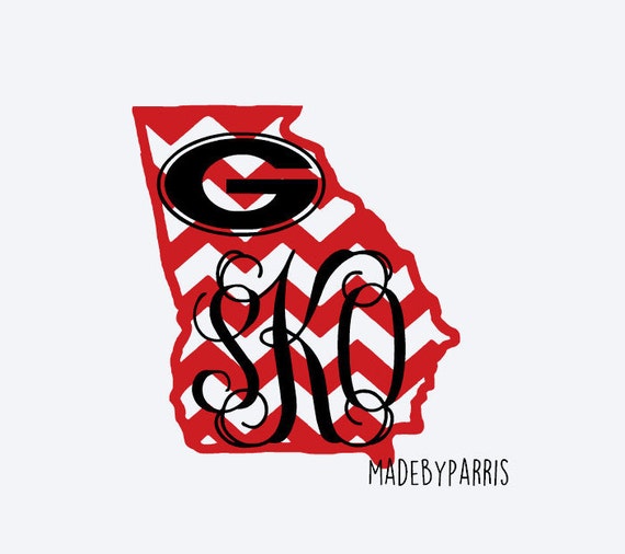 Georgia Bulldogs State Monogram Decal GA Decal by MadeByParris