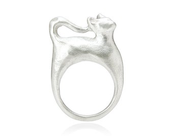 925 sterling silver cat ring
