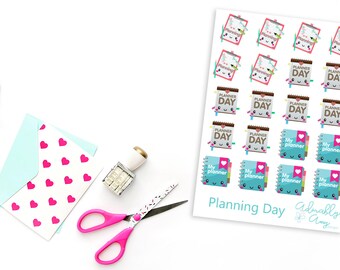 Kawaii Planning Day Planner Stickers for Erin Condren, Plum Planner, Inkwell Press, Kikki K or Any Planner