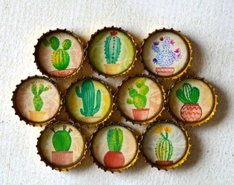 cactus upcycled bottlecap magnets cute potted cactus in super strong bottlecap magnets southwest decor - Southwest Decor cactus upcycled bottlecap magnets cute potted cactus in super strong bottlecap magnets southwest decor - Southwest Decor