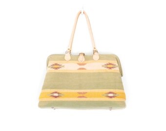 Vintage Weekender Bag * Woven Tote Bag * 80s SWS Pastel Tote