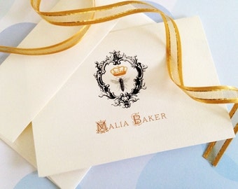 Personalized Stationery, Bee Cards, Queen Bee, Set of 8