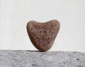 Perfect Large Brown Sea Glass Heart, Grade A, Genuine Seaglass, Valentine Gift, Ocean Nautical, Jewelry, Keepsake, Frosted Beach Glass, Love