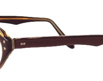 Vintage 1950s Rhinestone Cat Eye Eyeglass Frames Never Worn Small