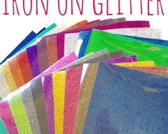 Glitter HTV - Iron On Heat Transfer Vinyl - 39 colours