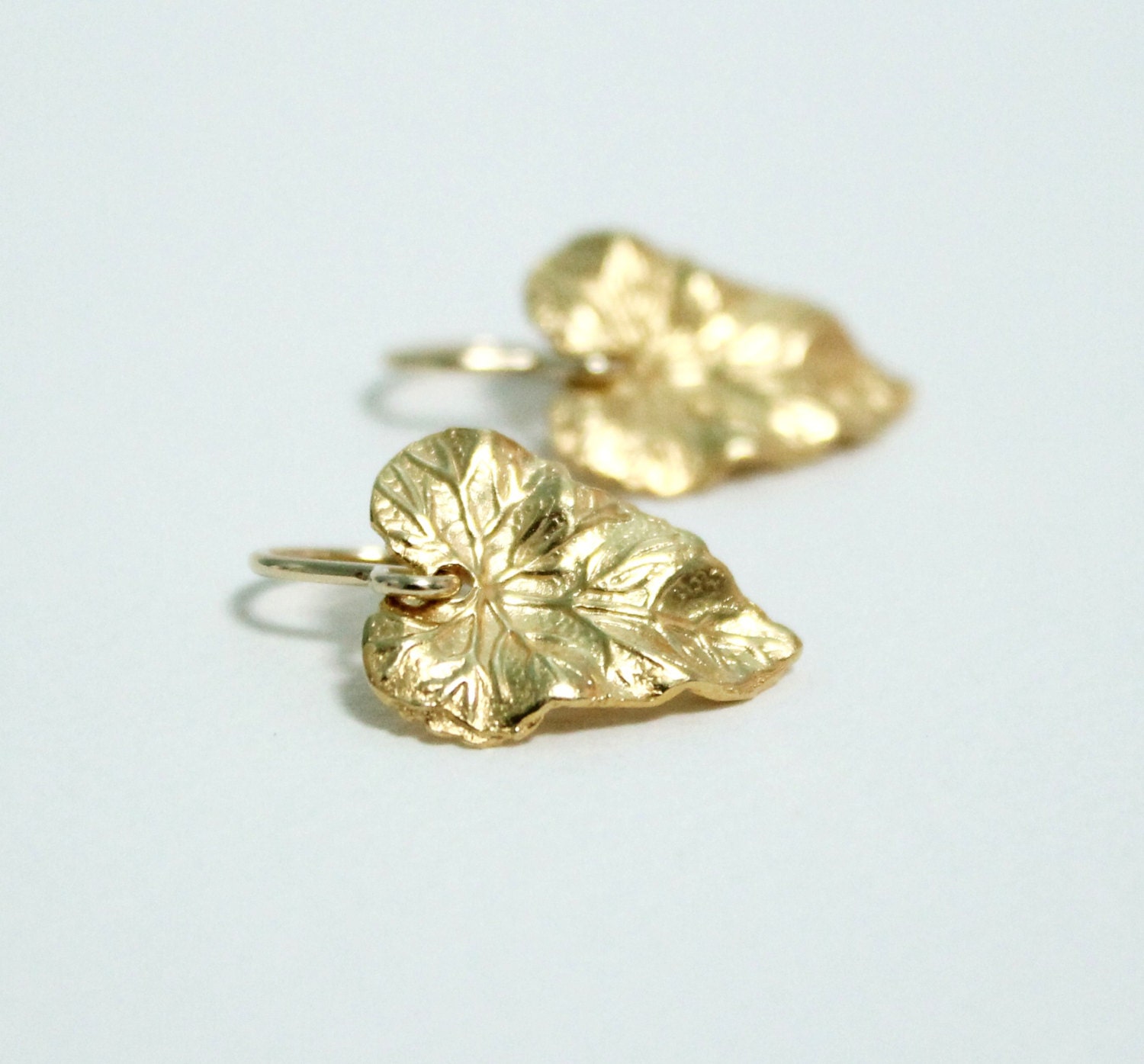 Small Gold Leaf Earrings Dainty Earrings Simple Nature