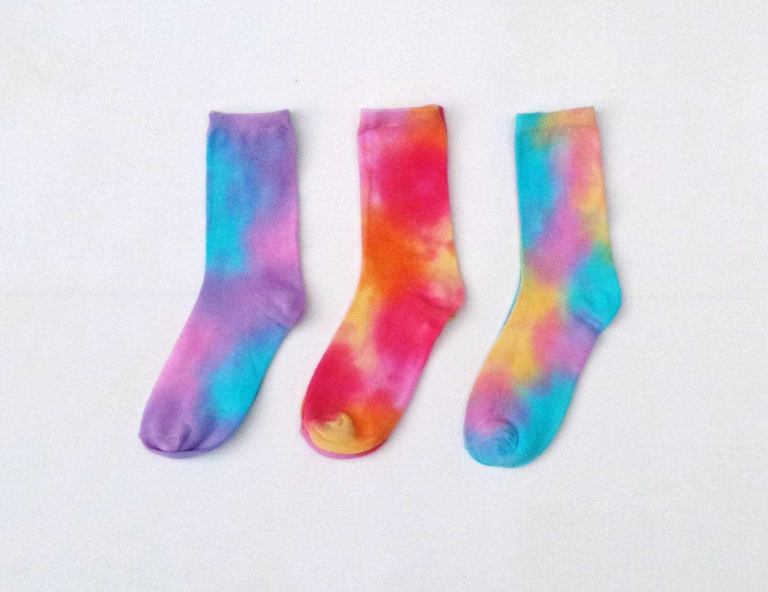 Tie Dye Socks Womens Set of 3 Hippie Gift for Her tie dye sock