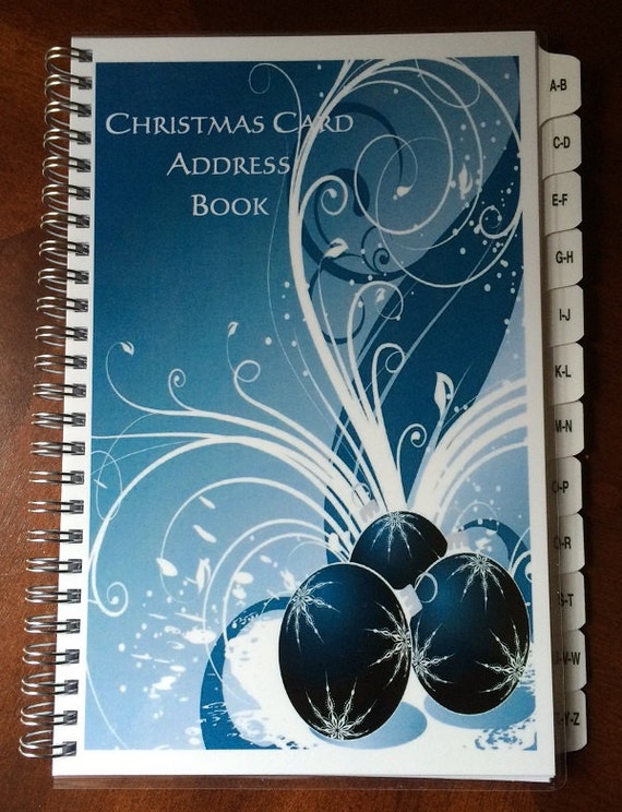 Christmas Card Address Book TABS A-Z 8 yrs 475 entries