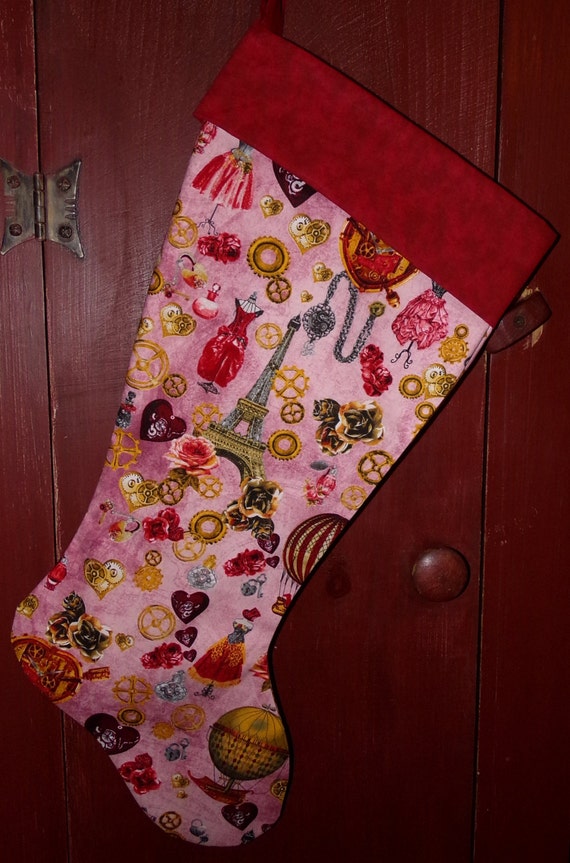 Paris Steam Punk Christmas Stocking