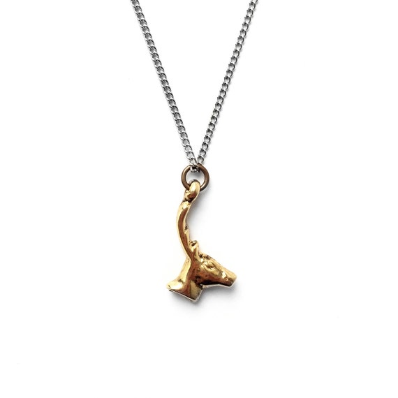 Men's Necklace Gold Deer Head Necklace Deer and