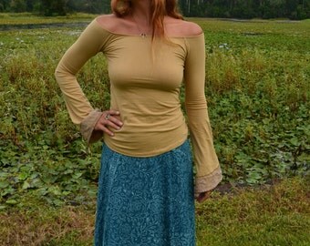 Hand Blocked Wrap Skirt Long, Maxi Skirt, Wrap Skirt, Bohemian Clothing, Boho Chic, Faerie Skirt, Hippie Skirt, Cotton Skirt, Festival Skirt