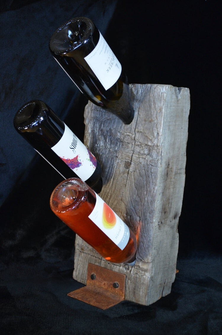 Driftwood Wine Rack straight from cottage by CrawfordCreekRustics