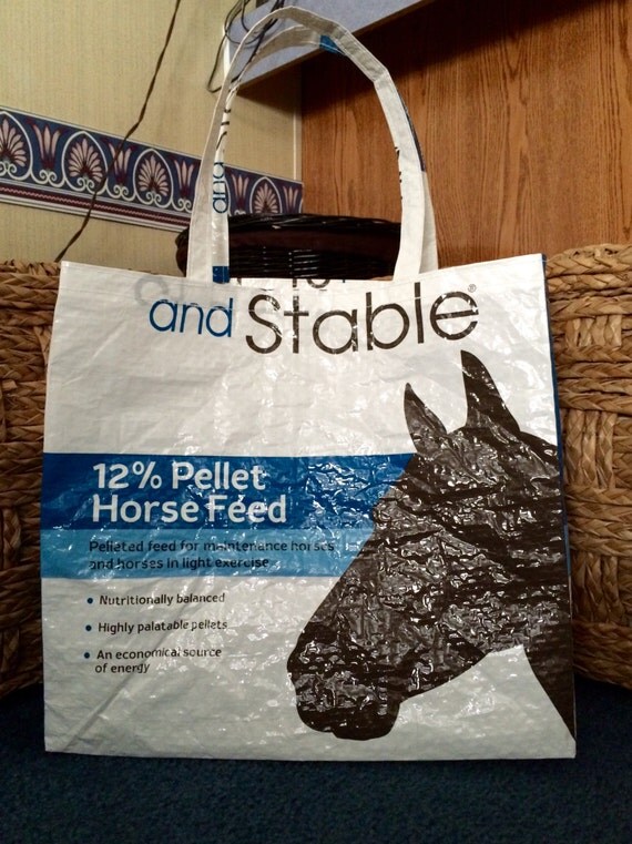 Recycled Repurposed Nutrena Stock and Stable Horse Feed Bag