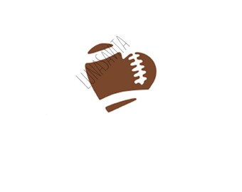 Football Heart SVG, DXF Files for Cricut Design Space, Silhouette Studio, Die Cut Machines, Instant Download of svg, dxf, & jpg